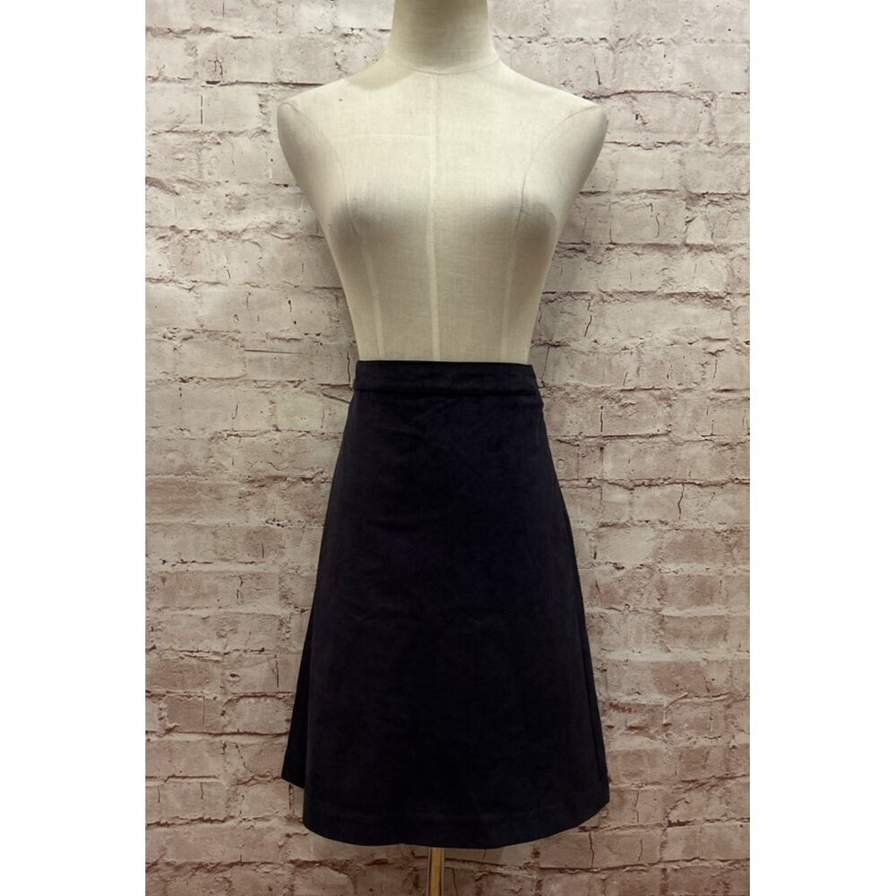 TOMMY HILFIGER  Womens Microsuede Navy Blue A- Line Skirt Preppy Size 6 NEW